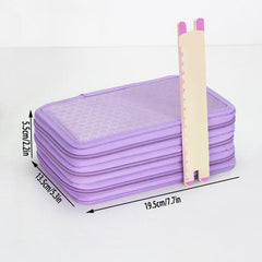 Purple Three-Layer Pencil Case