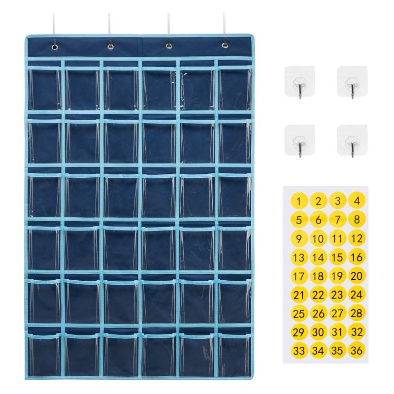 36-Pocket Classroom Pocket Chart for Cellphone and Calculator Organization