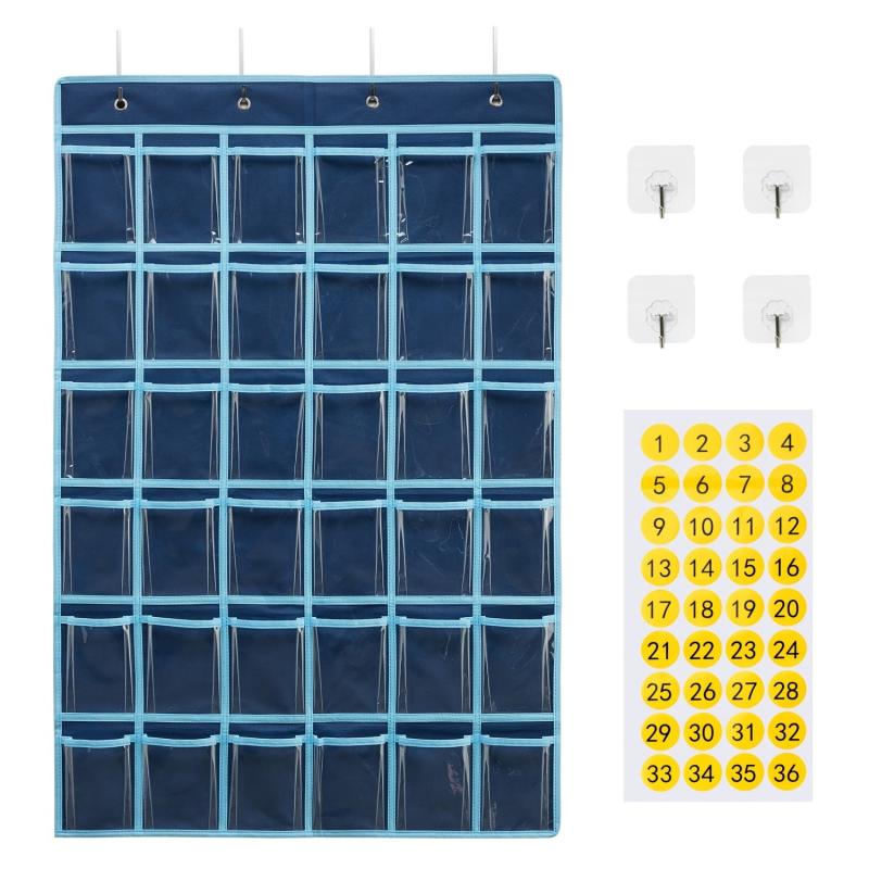 36-Pocket Classroom Pocket Chart for Cellphone and Calculator Organization