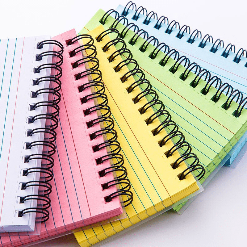80pcs Coil Colored Horizontal Notebook Bookmark 12 x 8 cm DIY Greeting Card