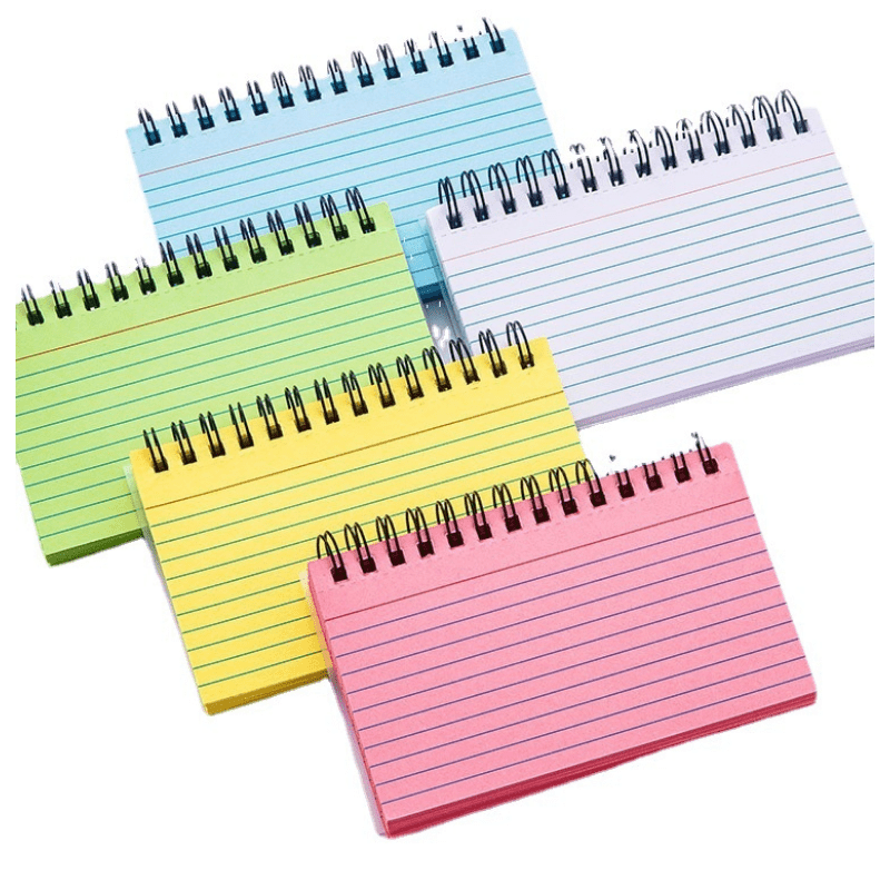 80pcs Coil Colored Horizontal Notebook Bookmark 12 x 8 cm DIY Greeting Card