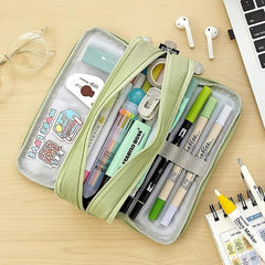Large Capacity Pencil Case for Students Three Layers