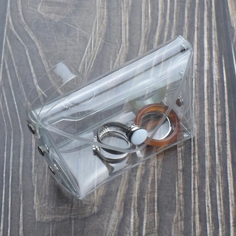 Small Transparent Plastic Snap Coin Purse Multifunctional Wallet