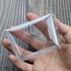 Small Transparent Plastic Snap Coin Purse Multifunctional Wallet