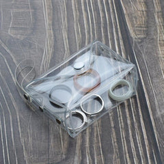 Small Transparent Plastic Snap Coin Purse Multifunctional Wallet