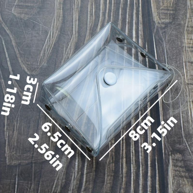 Small Transparent Plastic Snap Coin Purse Multifunctional Wallet
