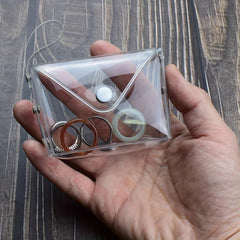 Small Transparent Plastic Snap Coin Purse Multifunctional Wallet