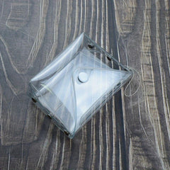 Small Transparent Plastic Snap Coin Purse Multifunctional Wallet
