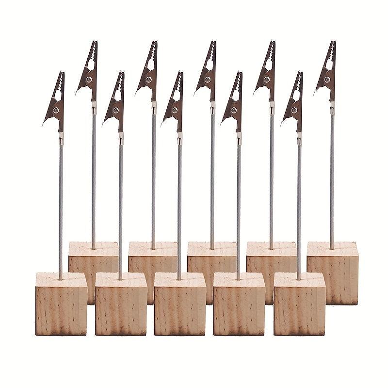 Wooden Business Card Holder Crocodile Clip Message Clip