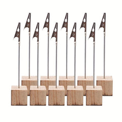Wooden Business Card Holder Crocodile Clip Message Clip