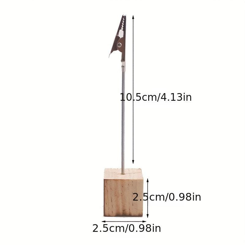 Wooden Business Card Holder Crocodile Clip Message Clip