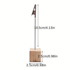 Wooden Business Card Holder Crocodile Clip Message Clip