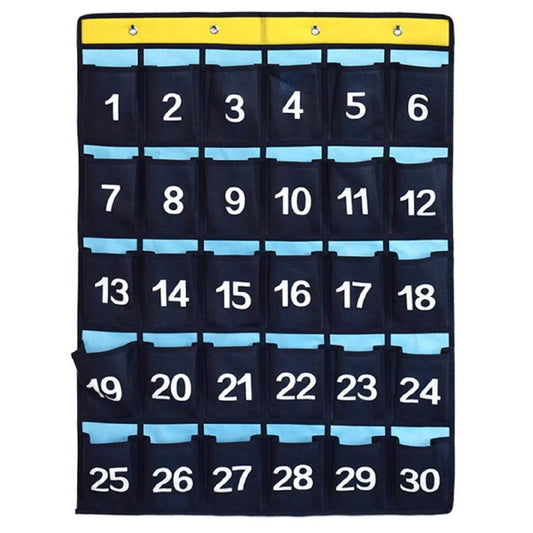 Classroom Numbered Cell Phone Holder & Calculator Pocket Chart