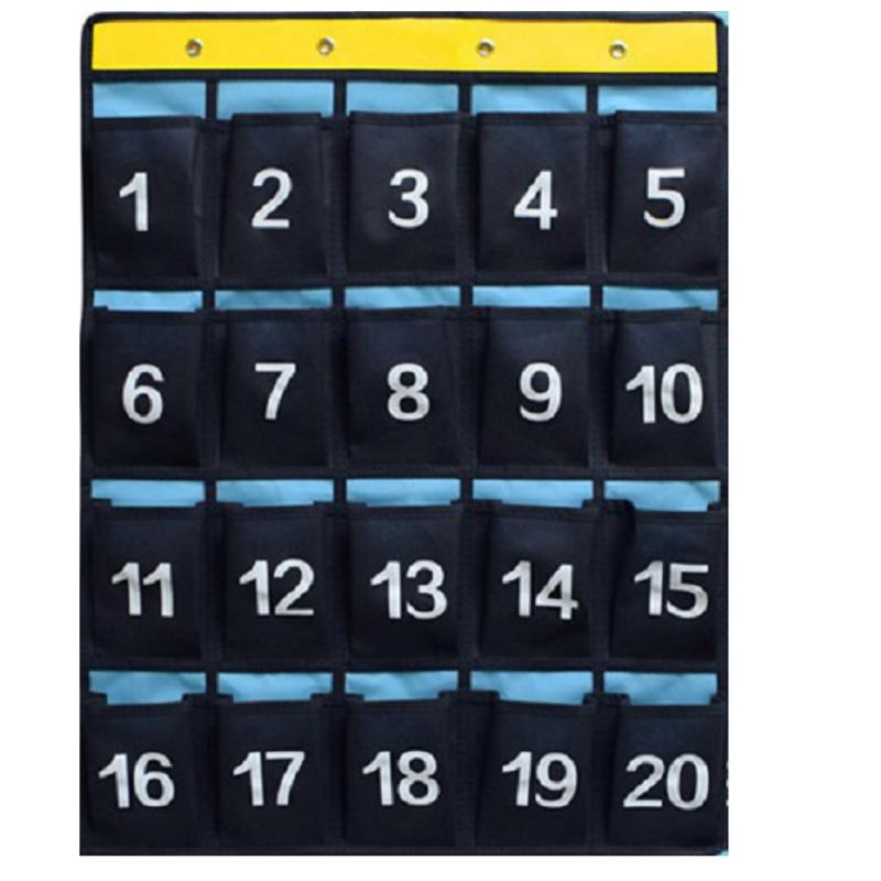Classroom Numbered Cell Phone Holder & Calculator Pocket Chart