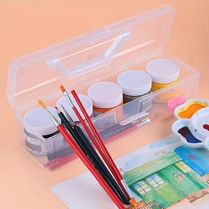 Plastic Student Art Tool Box Calligraphy Brush Paint Pen Storage Box