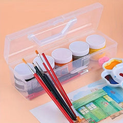 Plastic Student Art Tool Box Calligraphy Brush Paint Pen Storage Box