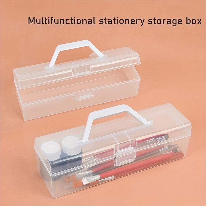 Plastic Student Art Tool Box Calligraphy Brush Paint Pen Storage Box