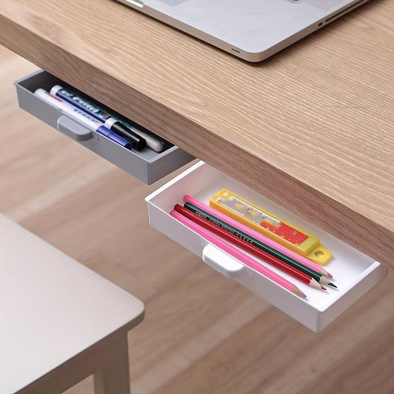 Office Desk Storage Drawer Box Non Punching Adhesive Organizer