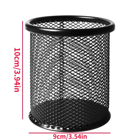 Metal Mesh Square Pen Pot Office Desk Pencil Holder