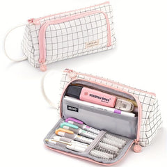 Canvas Pencil Pouch Large Capacity Pen Holder Multifunctional Bag