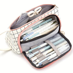 Canvas Pencil Pouch Large Capacity Pen Holder Multifunctional Bag