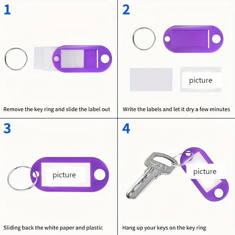 Plastic Key Tags with Ring and Label Window
