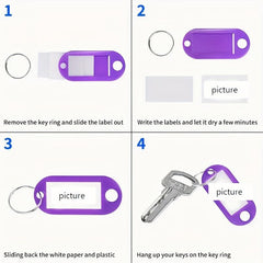 Plastic Key Tags with Ring and Label Window