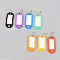Plastic Key Tags with Ring and Label Window