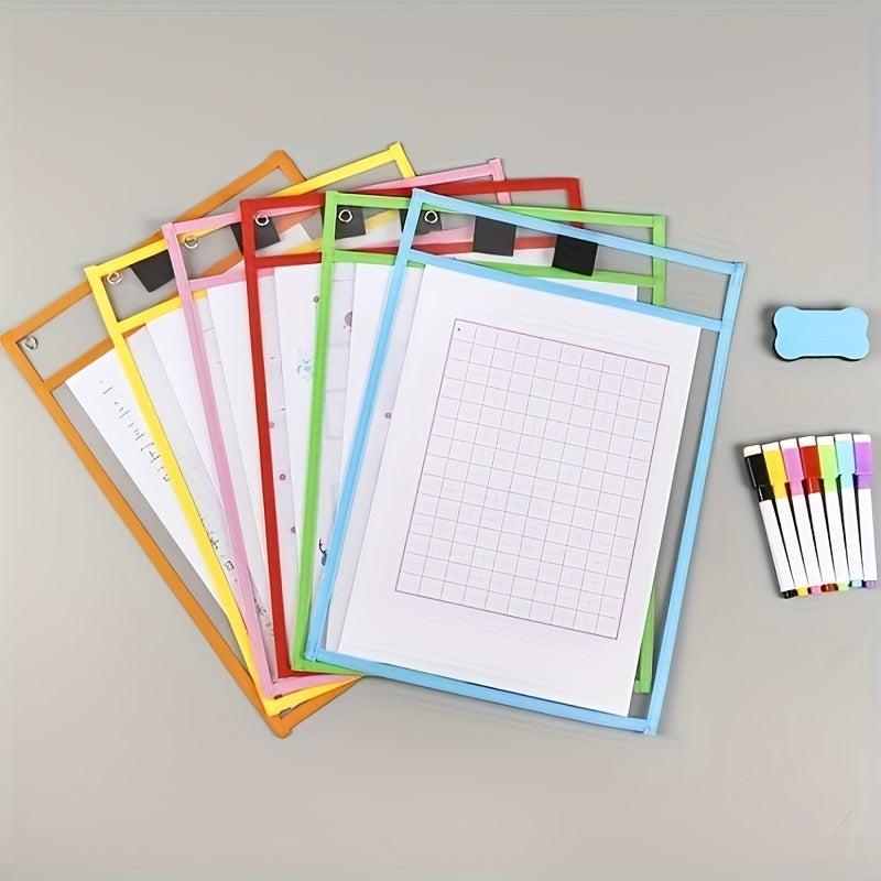 Reusable Dry Erase Pockets - Oversized - Clear Plastic