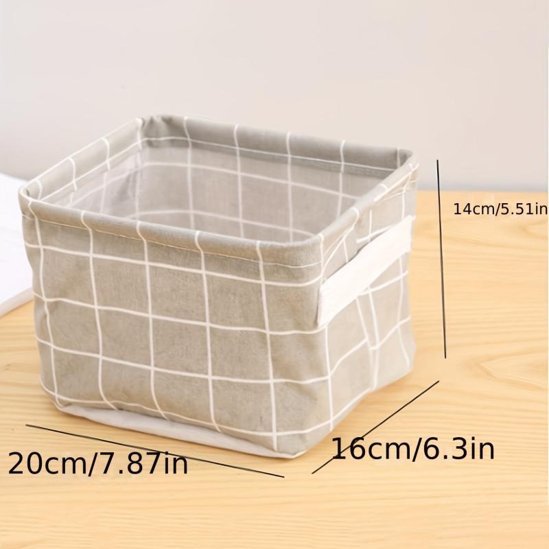 Large Capacity Foldable Plaid Storage Box