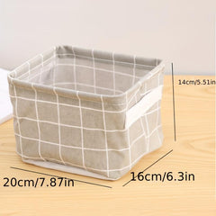 Large Capacity Foldable Plaid Storage Box