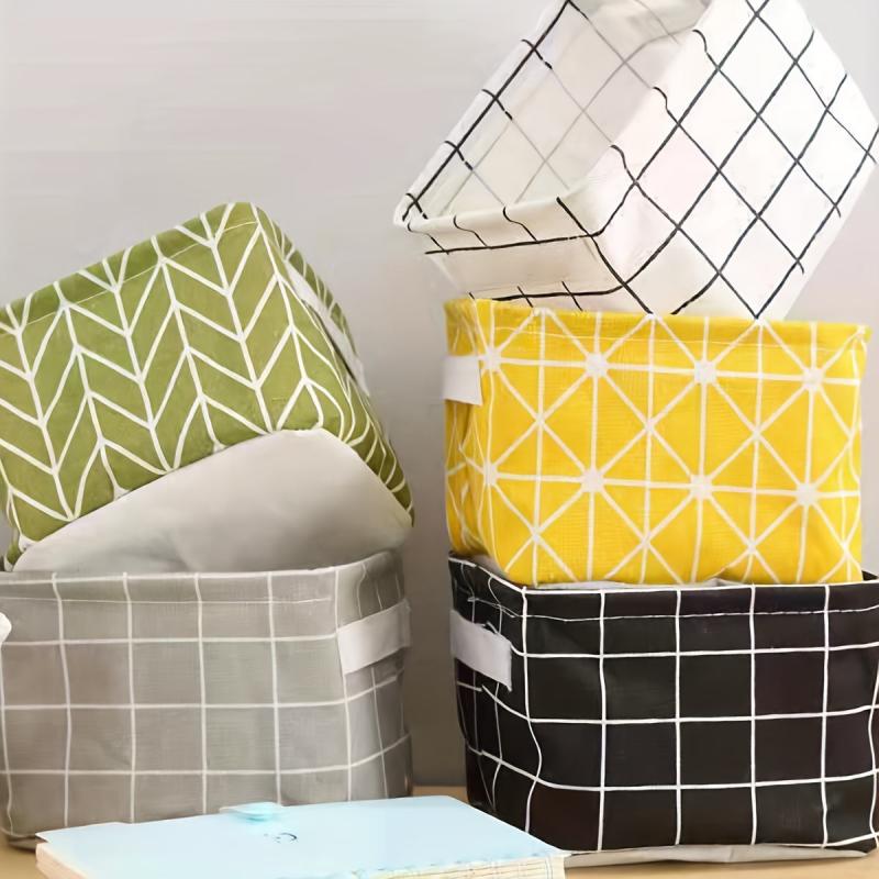 Large Capacity Foldable Plaid Storage Box