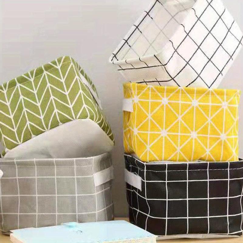 Large Capacity Foldable Plaid Storage Box