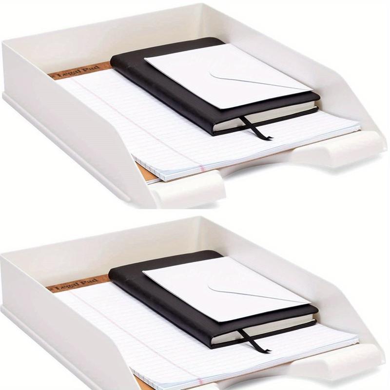 4 Pack Stackable Letter Size Paper Trays for Office Desk