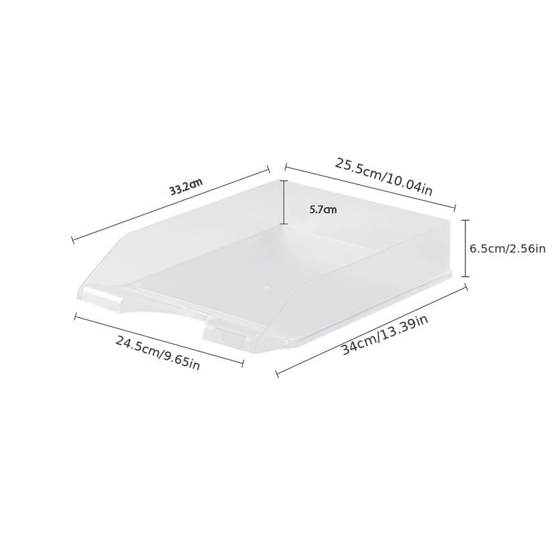 4 Pack Stackable Letter Size Paper Trays for Office Desk