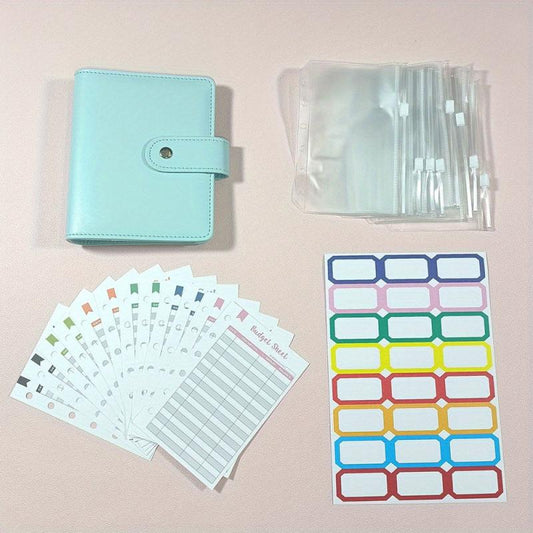 A7 PU Leather Budget Binder Wallet Set Stickers Pouches Inserts Cover Planner