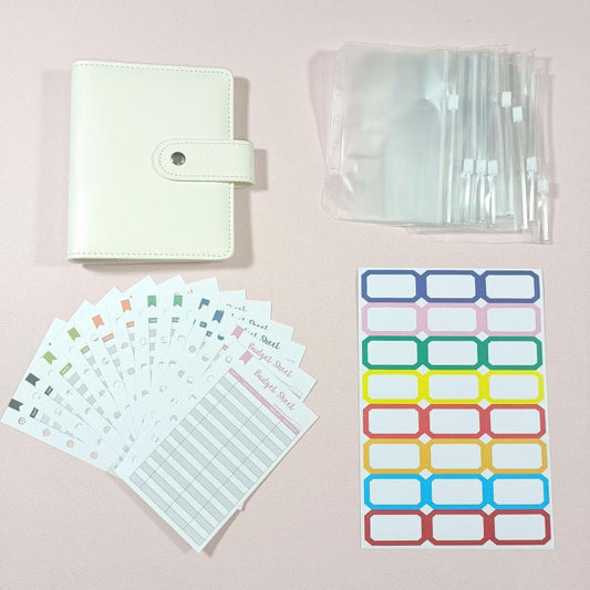 A7 PU Leather Budget Binder Wallet Set Stickers Pouches Inserts Cover Planner
