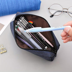 Creative Pencil Cases Carry Zipper Pen Box Oxford Cloth Pencil Bag