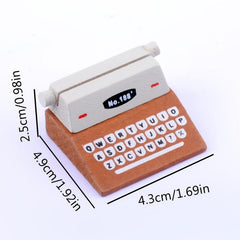 Wood Typewriter Message Business Card Sticky Note Holder
