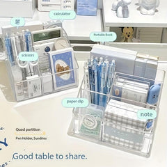 Transparent Acrylic Desktop Stationery Storage Box