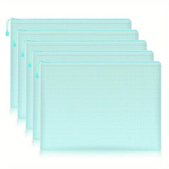 5pcs Mesh Zipper Pouch Waterproof File Folders A4 School Office Supplies