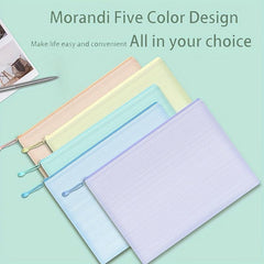 5pcs Mesh Zipper Pouch Waterproof File Folders A4 School Office Supplies