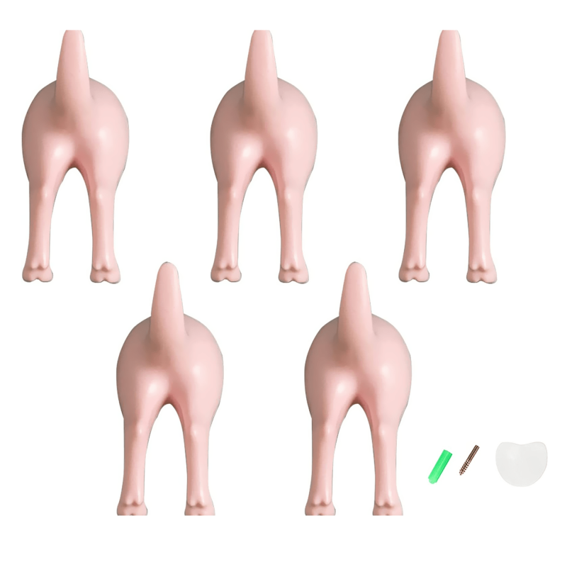 Dog Tail Wall Hook Set Office Coat Towel Key Decoration