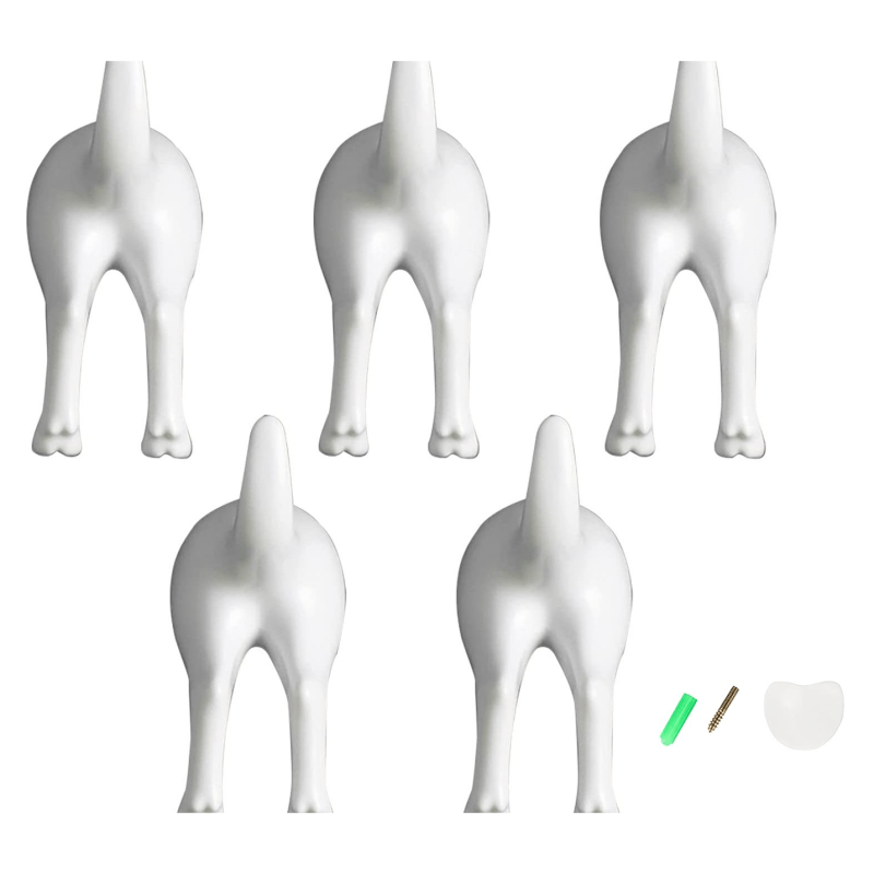 Dog Tail Wall Hook Set Office Coat Towel Key Decoration