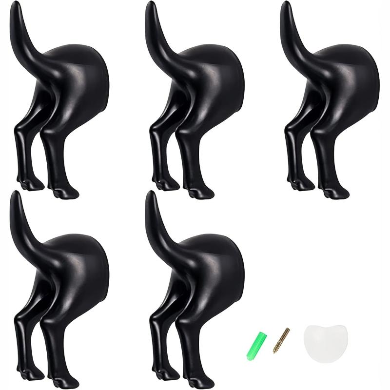Dog Tail Wall Hook Set Office Coat Towel Key Decoration