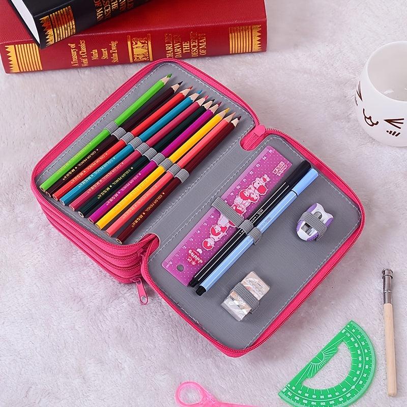 4-Layer Anti-Fall Sketch Pencil Bag, Large Capacity Stationery Box