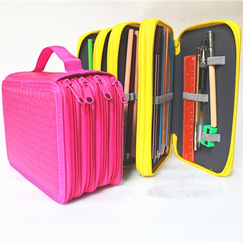 4-Layer Anti-Fall Sketch Pencil Bag, Large Capacity Stationery Box