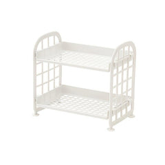 2 Tier Desktop Stationery Rack Storage Holder Plastic Shelf Makeup Organizer