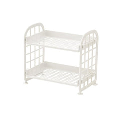 2 Tier Desktop Stationery Rack Storage Holder Plastic Shelf Makeup Organizer