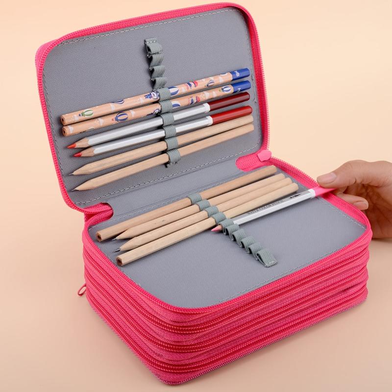 72 Hole Portable Pencil Case with Handle for School & College